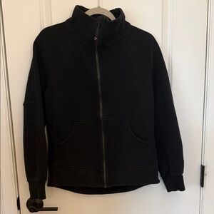 lululemon athletica Black Zip-Up Scuba Funnel Neck Small